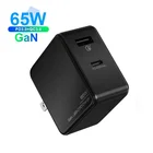 Charger USB C Wall Charger GaN Tech 65w Dual Port Type-C Fast Charging Adapter With Folding Plug