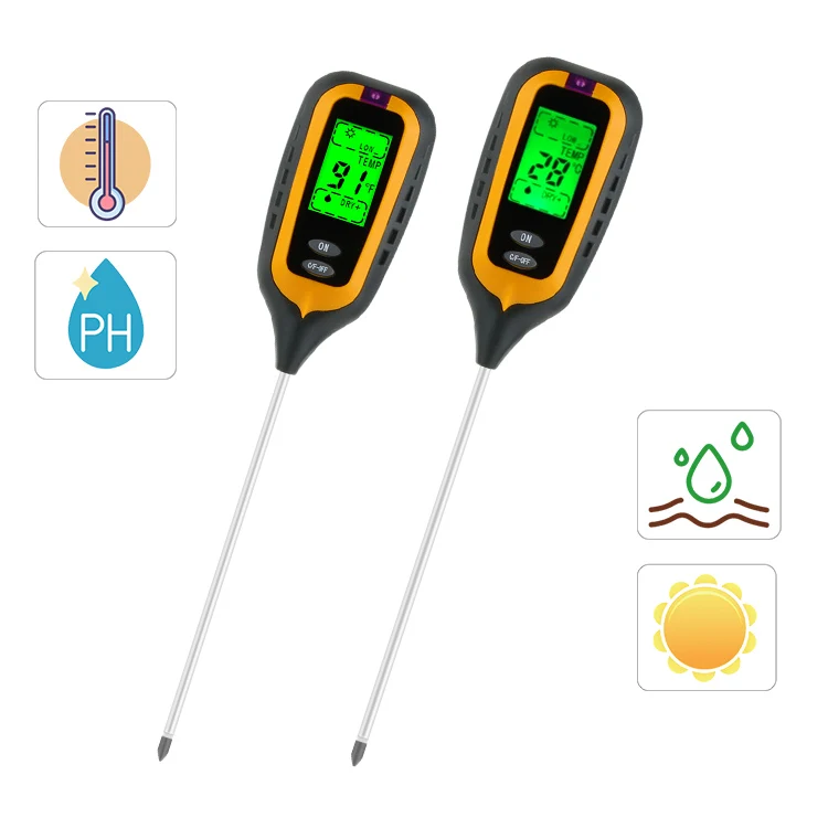 4 in 1 LCD Digital PH Meter Tester Soil Moisture Temperature Tester x 1Pc 