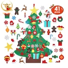 Christmas DIY Felt Christmas Tree For Kids Detachable Ornaments Christmas Window Door Wall Hanging Xmas Gifts