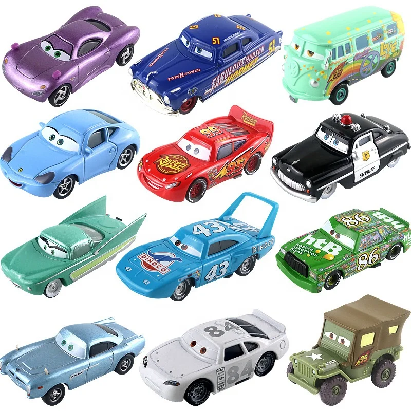 Pixar Cars 2 3 Lightning McQueen Mater Jackson Storm Ramirez 1:55 Vehicle Metal Alloy Boy Kid Toys Sally 