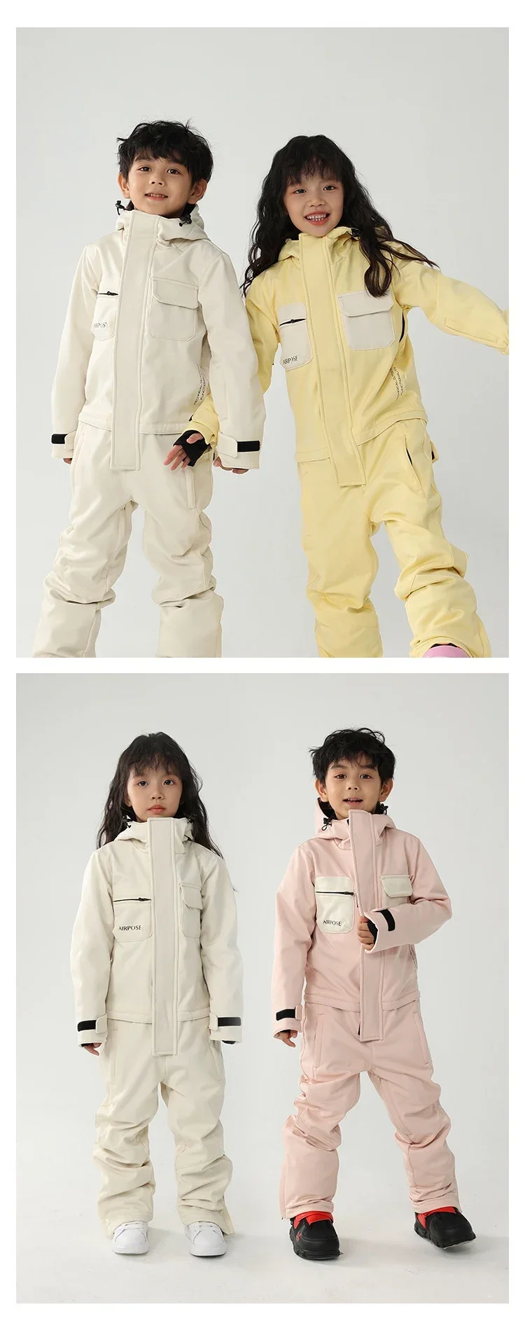 Children Onepiece Ski Suit Kids Ski Set Jumpsuits Warm Girl Boy