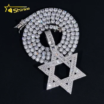 RTS Pass Diamond Tester  GRA Certified Hip Hop Jewelry 925 Silver Iced Out VVS Custom Moissanite Pendant Star Pendant