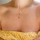 Wholesale Jewelry 18k Gold Plated Zircon Crystal Fruit Pendant Necklaces For Women