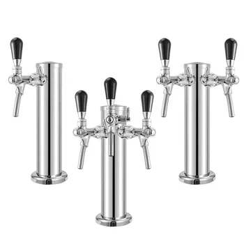 Single /Double/Triple Tap Beer Tower 3 Inch Draft Beer Tap Column Tower with Stainless Steel Adjustable Single Beer Faucet