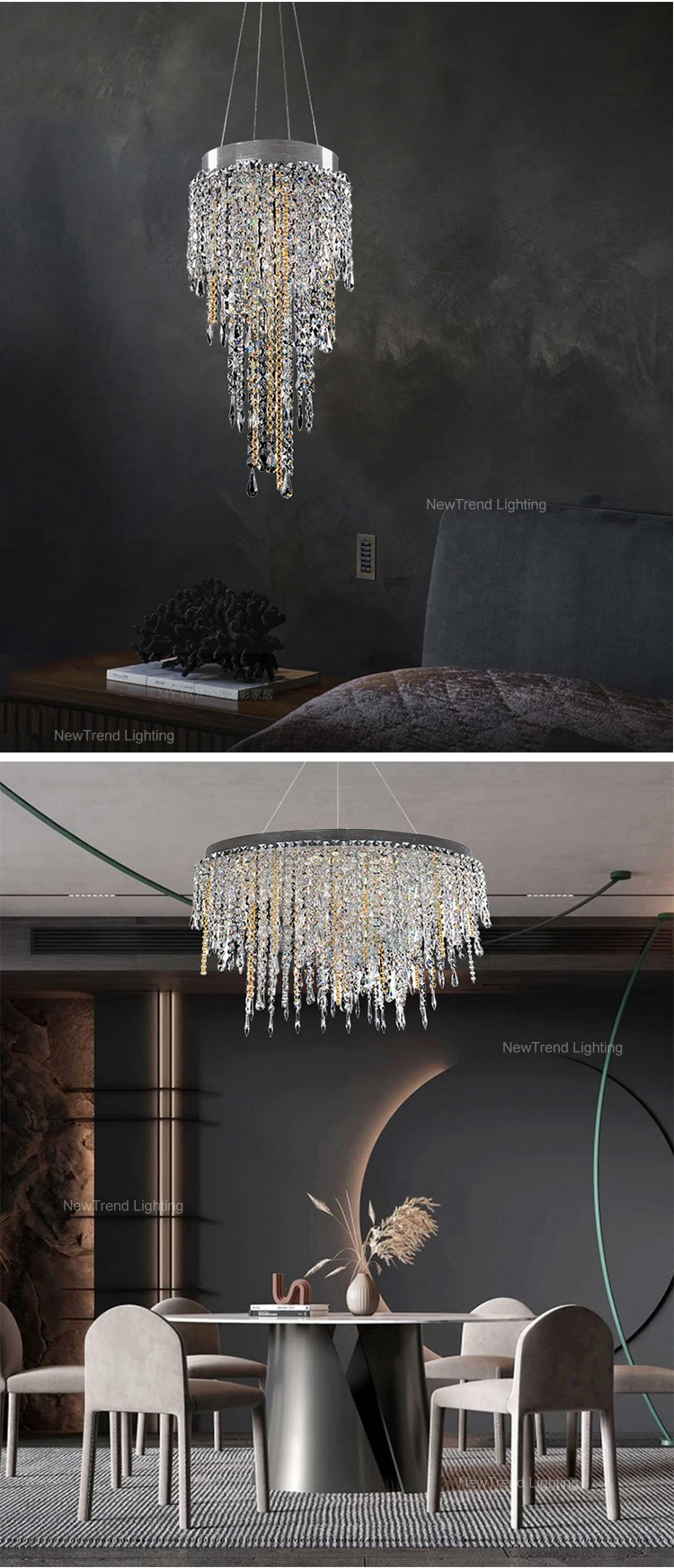 CPL-115 Modern Design Indoor Decoration Hotel Lobby Villa Staircase Luxury Crystal Custom Chandelier supplier