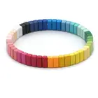 Beads For Bracelet Hot Sell Rainbow Tiny Size Bead Enamel Tile Stretch Bracelet For Women