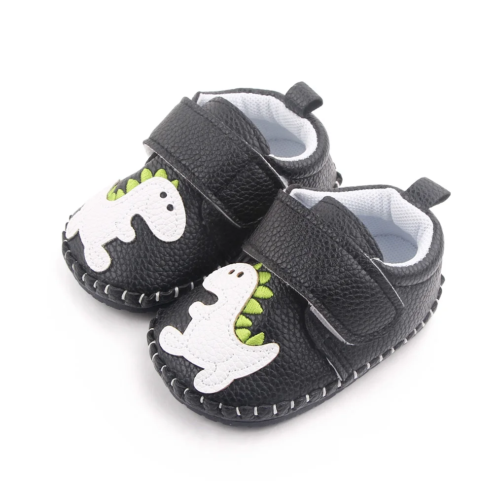 Spring and Autumn New PU Leather Hand Sewn Soft Soles Non-slip Baby Cartoon Walking Shoes manufacture