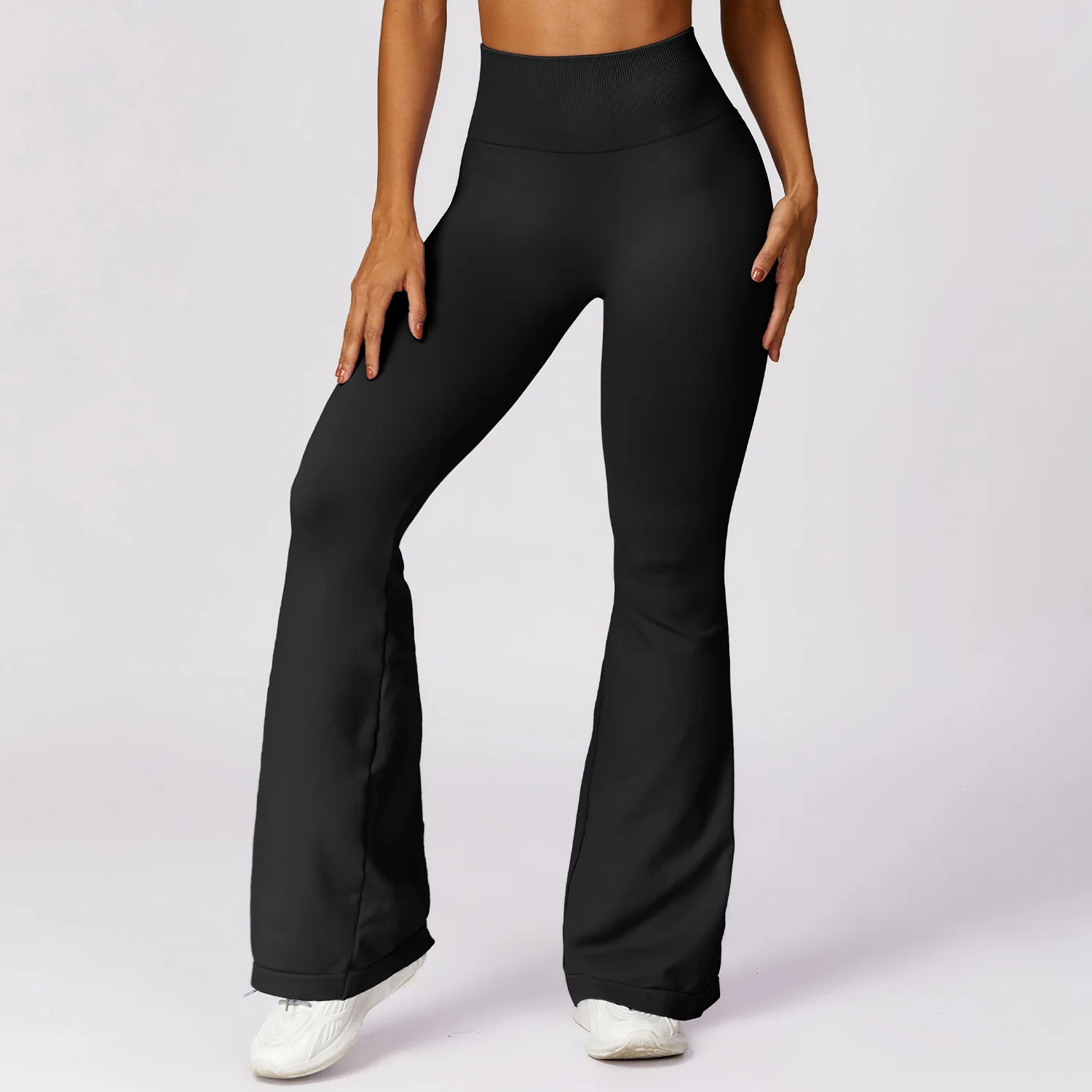 Custom High Elastic Breathable Gym Sportswear Women Flare Leggings Active Sports Yoga Outfit Pants