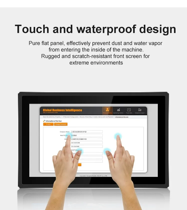 New 18.5 Inch TFT-LCD Capacitive Touch Screen Industrial Tablet PC with VGA/USB/LAN/HD-MI Interfaces J1900 X86 All-in-One