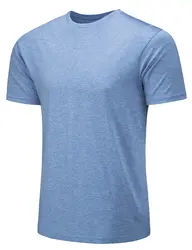 Men's Summer Running T-shirt Short Sleeve Tee Quick Dry Gym Workout Casual Shirts Crew Neck Basic Tee