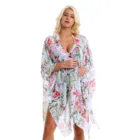 Flower Long Scarf 2021 Wholesale Summer Women Flower Printed Long Beach Cover Up Bikini Swim Shawl And Scarf For Women