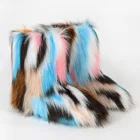 Women Fur 2021 New Arrivals Hot Sale Winter Colorful Snow Boots Women Shoes Faux Fox Fur Boots