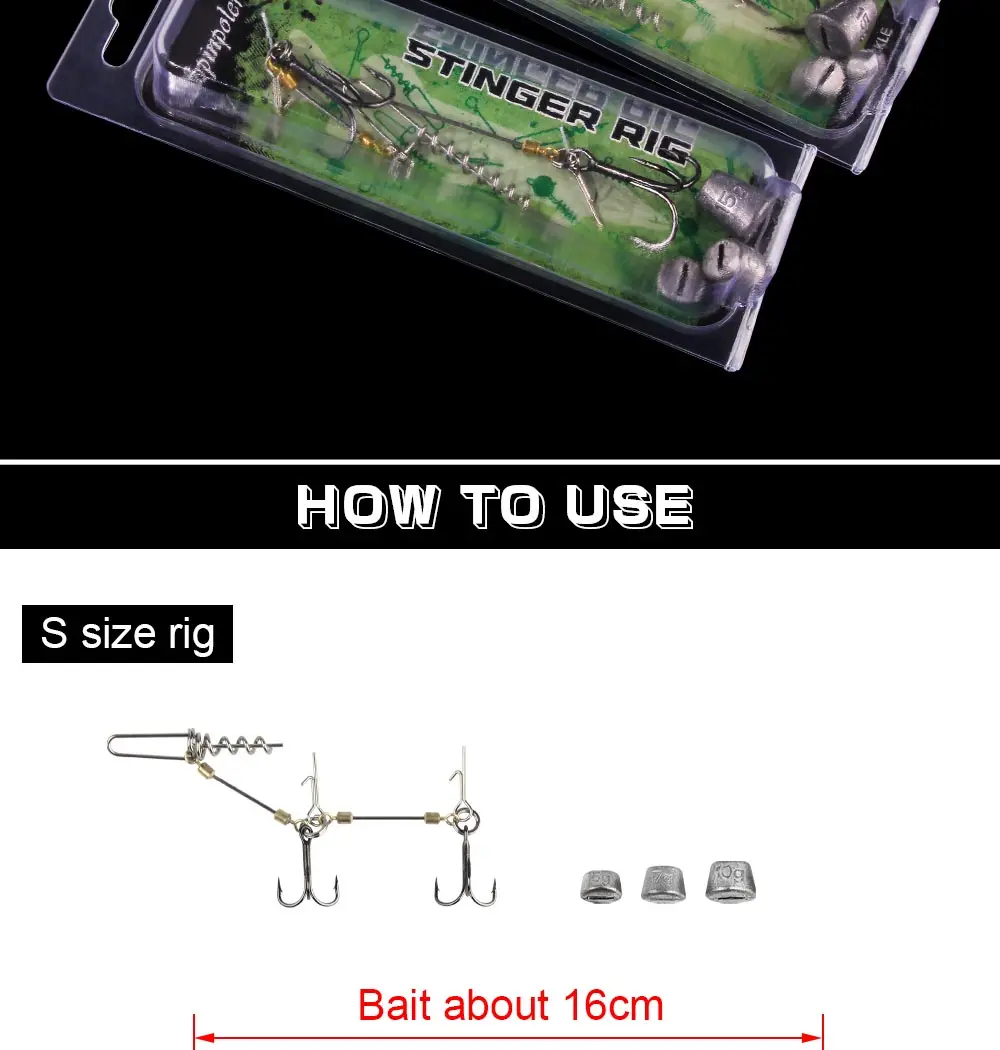 Spinpoler Stinger Rig Fishing Hook With Lead Sinker Weight 5g 7g 10g