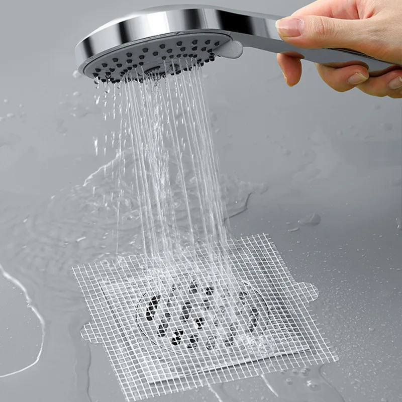 Fiberglass Disposable Bathroom Shower Filters Hair Catcher Kitchen Bath Stopper Plugs Mesh Stickers