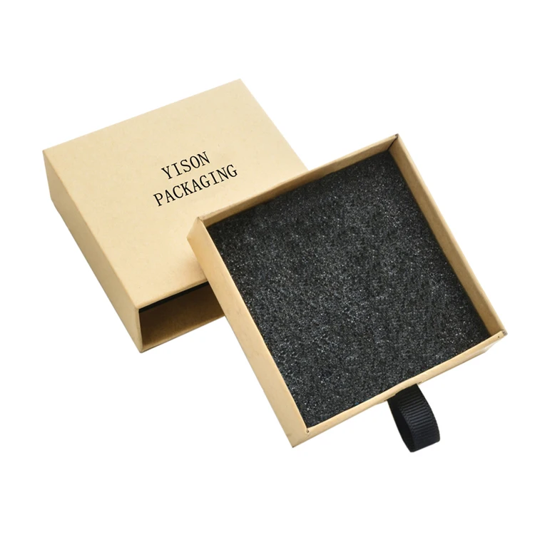 luxury rigid cardboard slider drawer style gift box with handle&