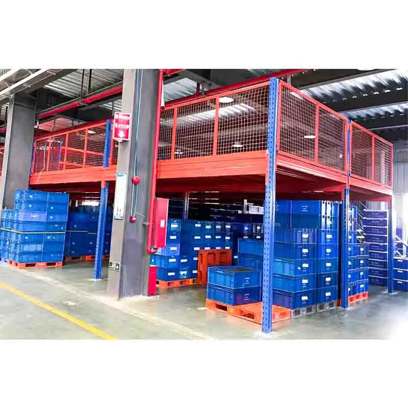 重い積載容量調整可能な頑丈なストレージ中二階産業倉庫多段中二階ラック工場