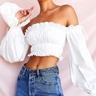 Tops Elegant Women Plain Shirts Casual Chiffon Slim-type 1 Word Collar Tops Designs