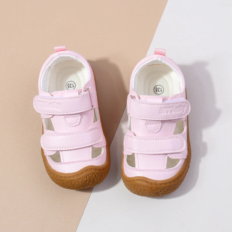 Hook&loop Summer Baby Girl Toddler Sandals Anti-Collision Toe Sound Baby Shoes When Walking details