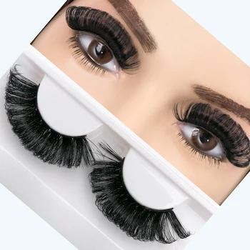 3d faux mink eyelashes bulk russian faux mink 13mm D C curl wink winged eyelash extensions with custom lash box