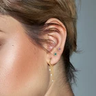 Silver Gold Plated Earrings ROXI Fashion S925 Silver Jewelry Gold 18k Plated Long Chain Diamond Tassel Earrings For Women