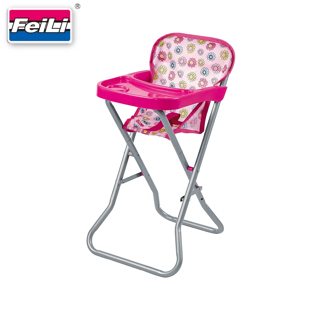 Fei Li toys easy assembly metal frame baby doll highchair playing with dolls doll accessories