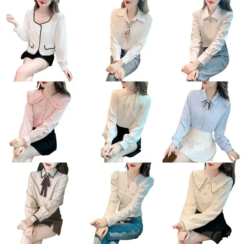 Womens Plus Size Cotton Button Down Shirt Casual Long Sleeve Loose Fit Collared Work Blouse Tops with Pocket