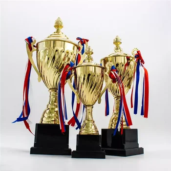 Hot Sell High Quality Custom Metal Big Trophy Cup Award Sport Gold Soccer Trophy