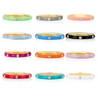 Silver Cross Border Popular All Match Color Enamel CZ Jewelry 925 Sterling Silver Gold Plated Stack Ring