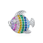Bracelet Fashion Colorful Fish Sterling Silver DIY Bracelet Pendant S925 Zircon Charms