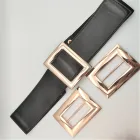 Belts For High Qaulity Fashion 6cm Custom Length PU Big Buckle Belts With Metal Buckle For Women
