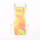 Trendy Fashion Sleeveless Strap Girl Casual Bodycon Clothing Mini Tie Dye Summer Dresses Women