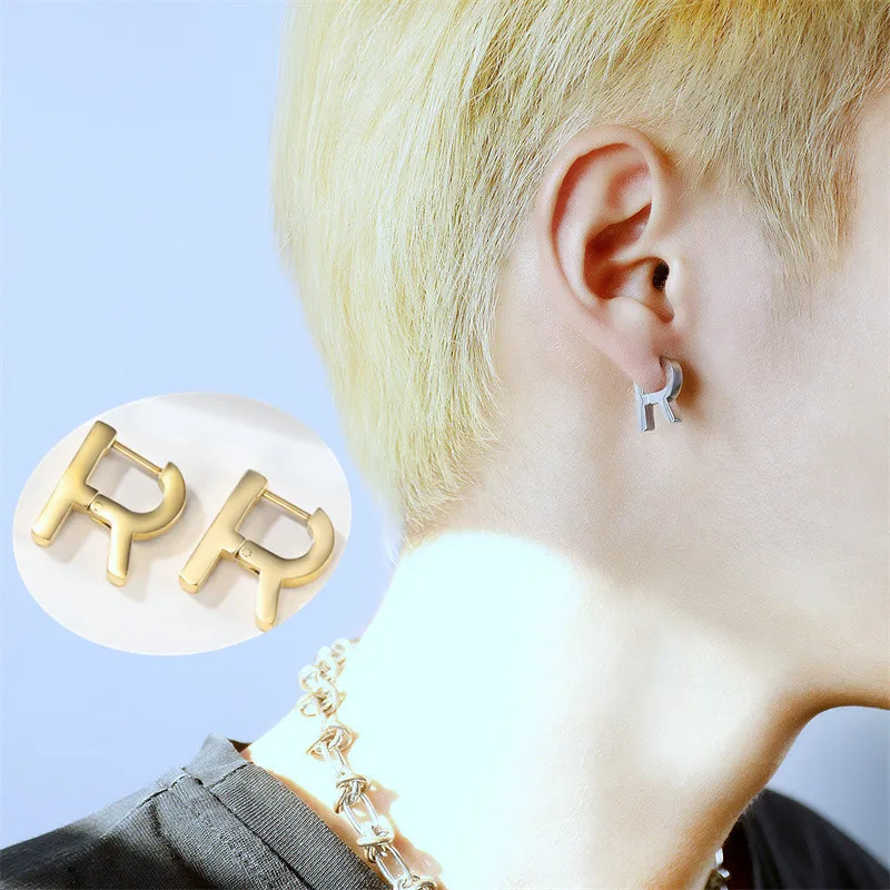 r letter earrings