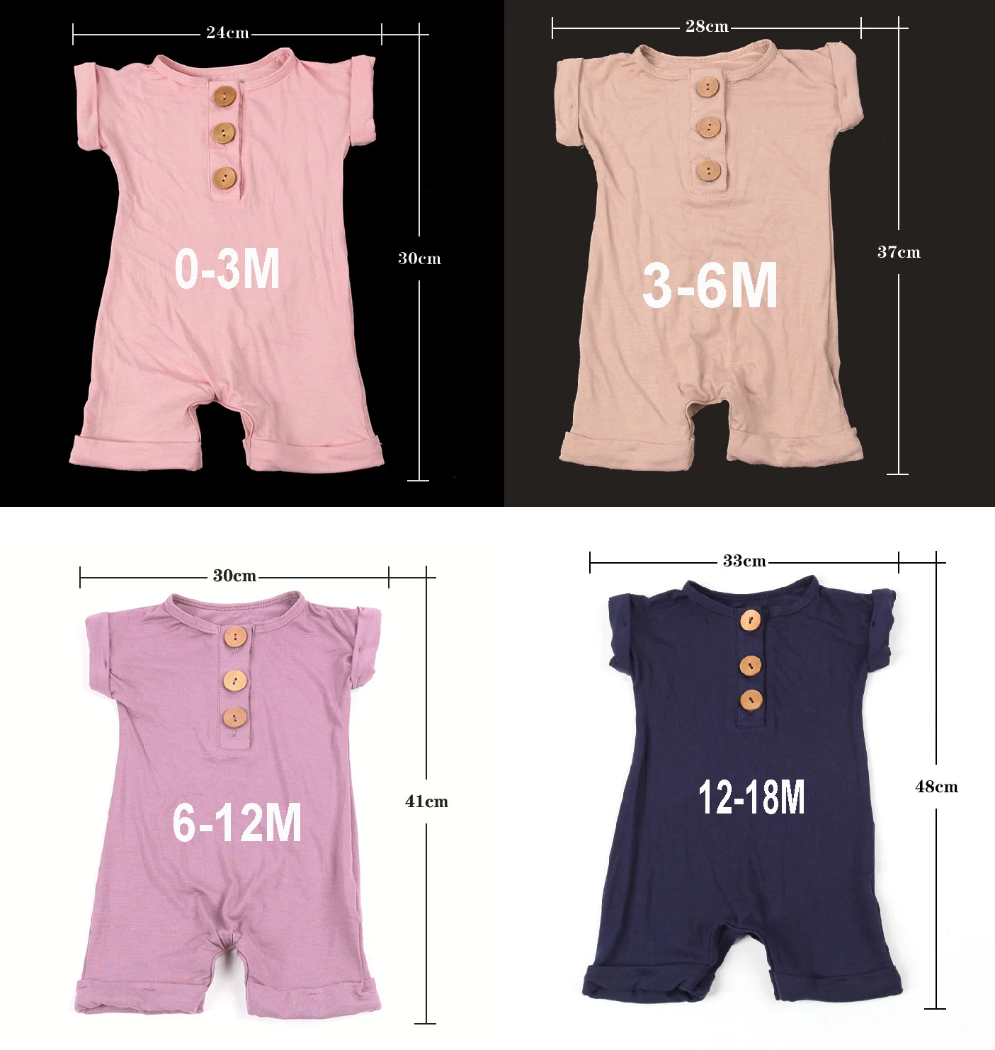Soft  Infant Boutique Clothes Kids Baby Wear Pajamas Short Sleeve Jumpsuits Baby Summer Rompers
