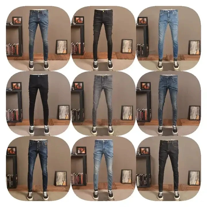 Hip Hop Boyfriend Jeans Embroidered Loose Wide Leg Denim Pants Men's High Street Jeans