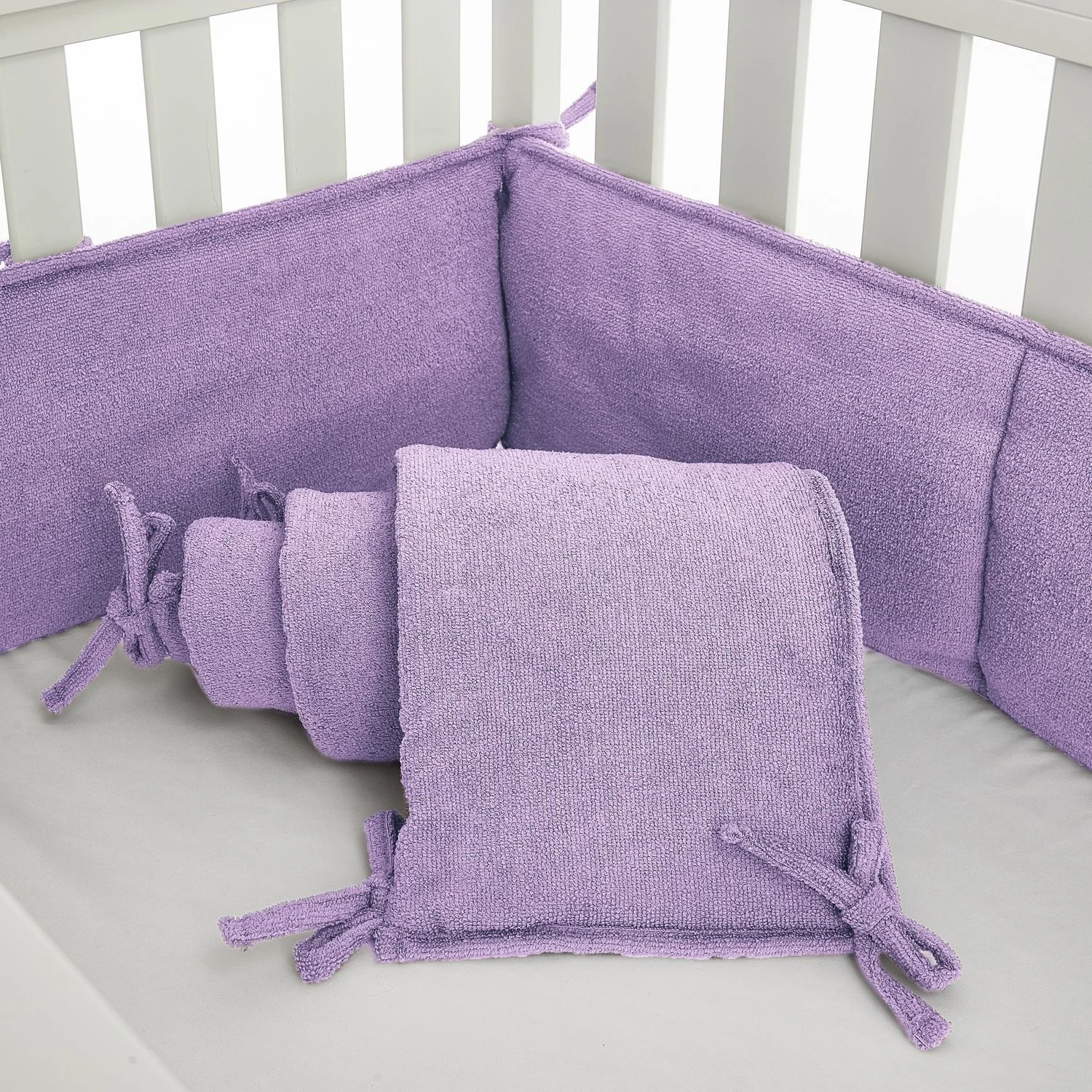 purple mesh crib bumper