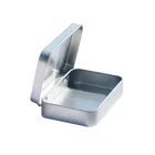 Metal Tin Tin Small Custom Logo Square Metal Hinge Tea Packing Tin Box Tin Can With Lid