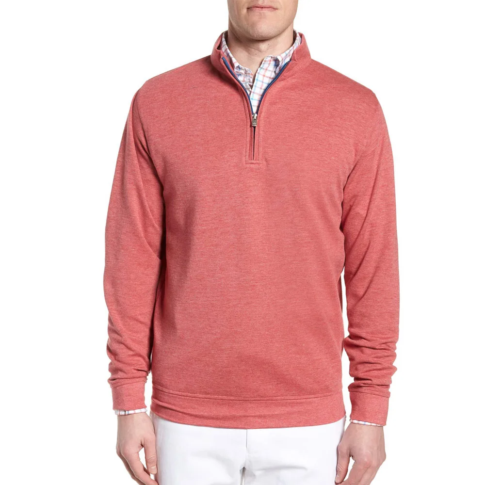 red quarter zip pullover