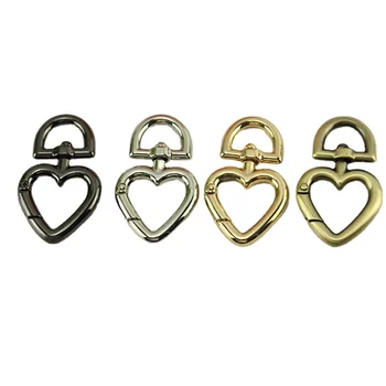 2018 New design heart shape metal snap hook ,metal ring ,bag accessories hook