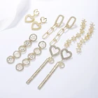 Stud Earrings 2021 New Luxury Design Gold Plated Long Crystal Drop Star Stud Earrings