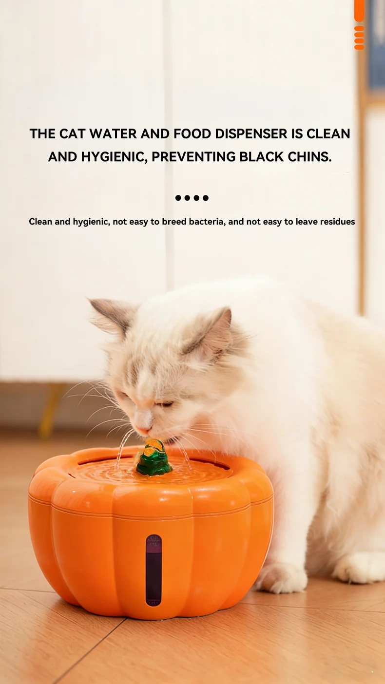 Customizable New Pumpkin Shaped Smart Pet Water Dispenser 1.5L Silent Dog Cat Water Feeder Pet Supplies supplier