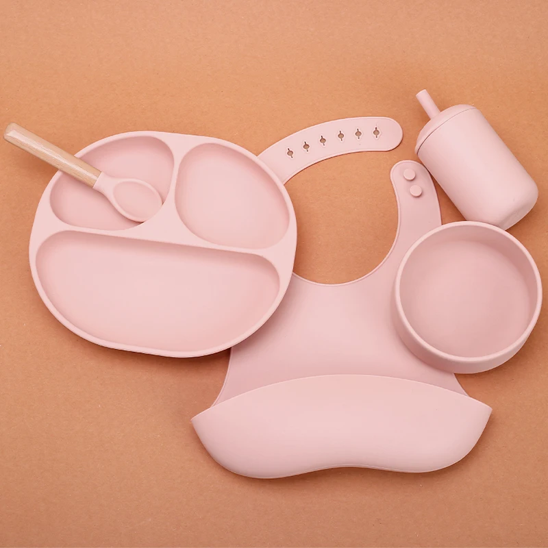 Placemat Silicone Suction Bowls Plates Feeding Spoon Baby Feeding Placemat Bib Plate Bowl Safely Silicone Baby Feeding Set