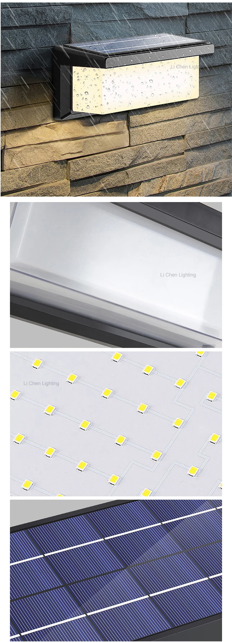 bd21 solar outdoor waterproof garden light outdoor household gate cable free light control induction solar wall lamp -3