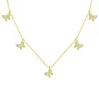Necklace Custom Choker Chocker Charm Gold Pendant Jewelry Women Crystal Diamond Stainless Steel Butterfly Necklace