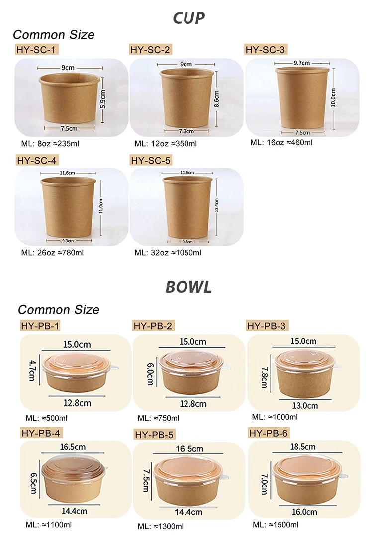 Oz Oz Compostable Disposable Restaurant Hot Soup Cups Food Bowls Set