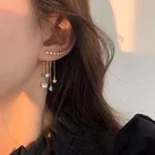 Diamond Earrings Blinging Diamond Crystal Star Gold Plated Drop Tassel Earrings Women 2021