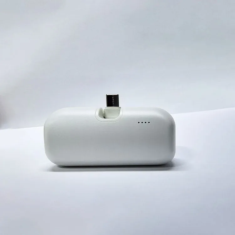 Trending Products 2025 New Arrivals PB199 20W White Black Pink Capsule Power Bank 4000mAh Built-in Foldable Usb-c Port Connector