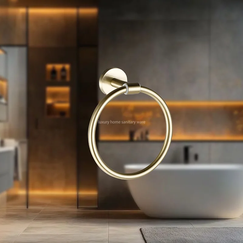 product hot selling latest minimalist design fashion bathroom accessories bathroom gold towel ring-4