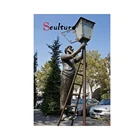Promotional Brass Bronze Statue Lady Garden Lamp Bronze Lamp Sculpture