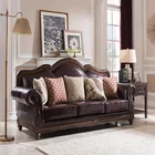 Hot Sale American Classic Vintage 1 2 3 Seat Living Room Couch Leather Sofa Luxury Chesterfield Sofa