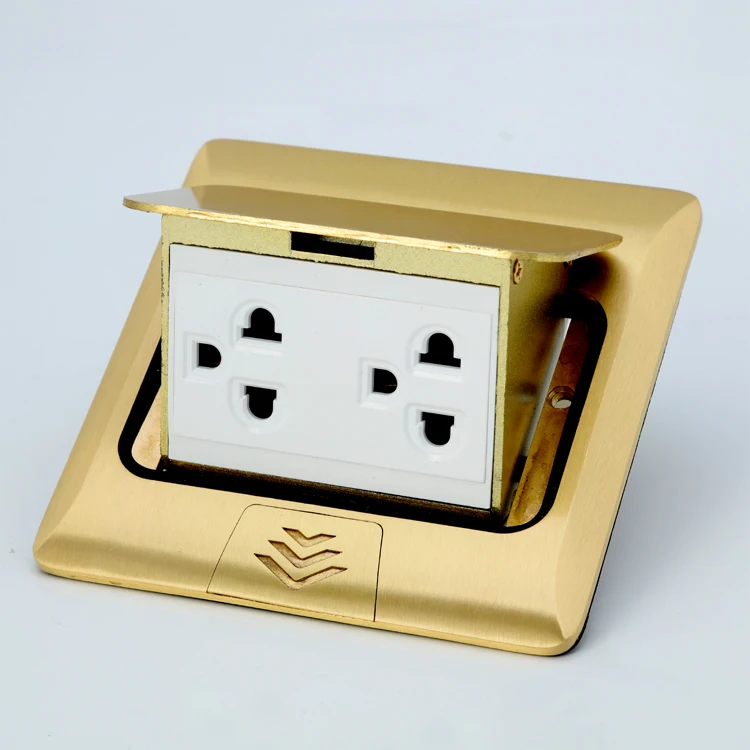 Custom copper pop-up USB charging module ground socket is embedded in the European standard power socket network floor socket